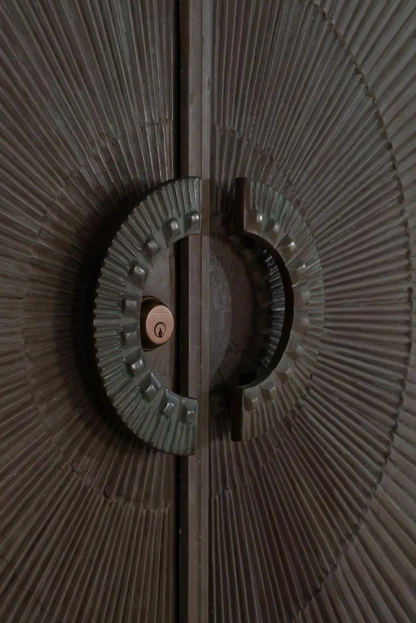 Billy Joe McCarroll and David Gillespie Bronze Brutalist Heroic Sunburst Doors